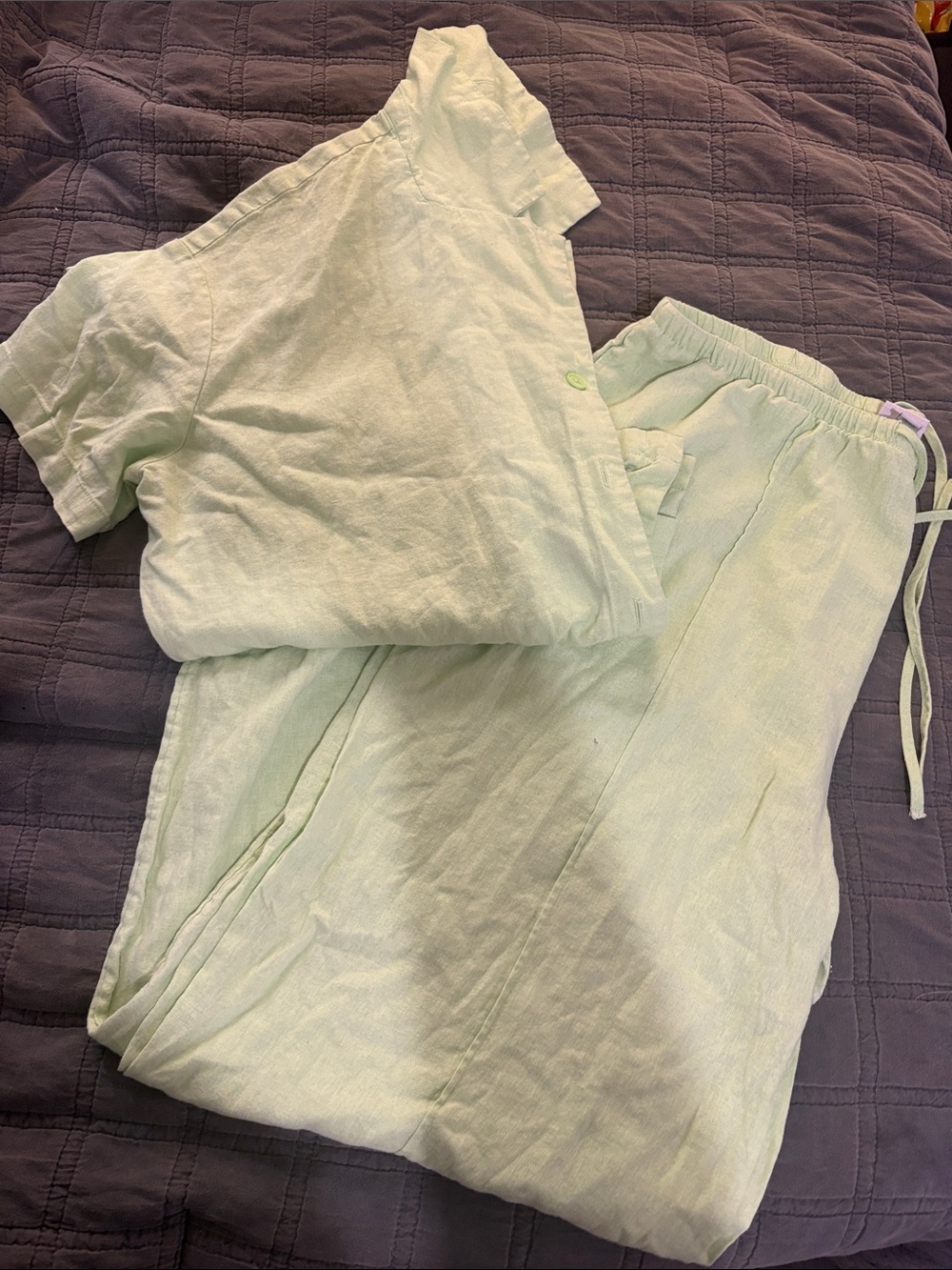 a new day Lime Green Short Sleeve  Pants Set